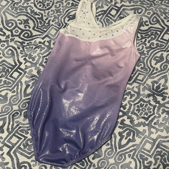 Purple Gymnastics Leo Suit Sparkles - Picture 4 of 8